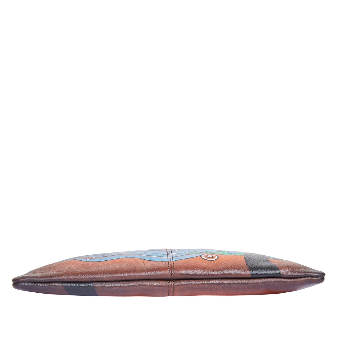 Marine Beauty Hand-Painted Leather Slim Cross body Bag